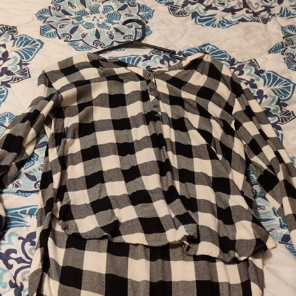 Universal Thread Black and White Plaid Shirt